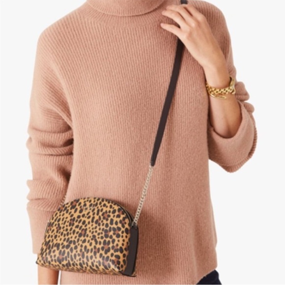 NWT Kate Spade Spencer Leopard Double-Zip Crossbody Purse - Picture 4 of 12